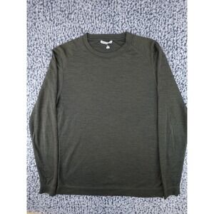 Smartwool Merino Wool Base Layer Top Mens L Olive Green Raglan Long Sleeve Crew